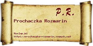 Prochaczka Rozmarin névjegykártya